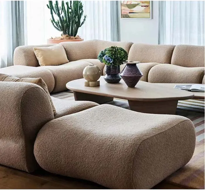 Hot selling cheap modern living room furniture combination sofa modular vacuum packaging compressed floor sofa set