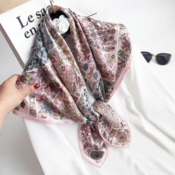 OEM High Quality 100% Natural Silk Scarves Graceful Ladies Party Custom Digital Printed Satin Square tudung Silk Scarf