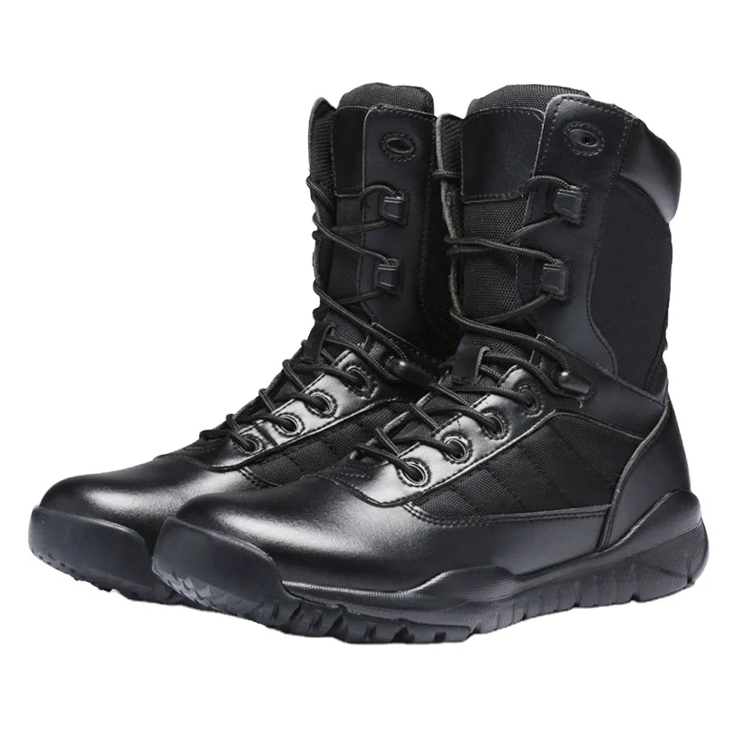 Genuine Leather Boot Black Tactical Boot For Men