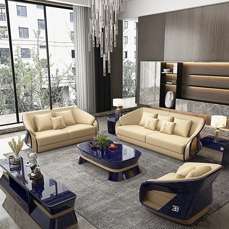 morden sala set luxury furniture white real leather sectional royal living room sofas