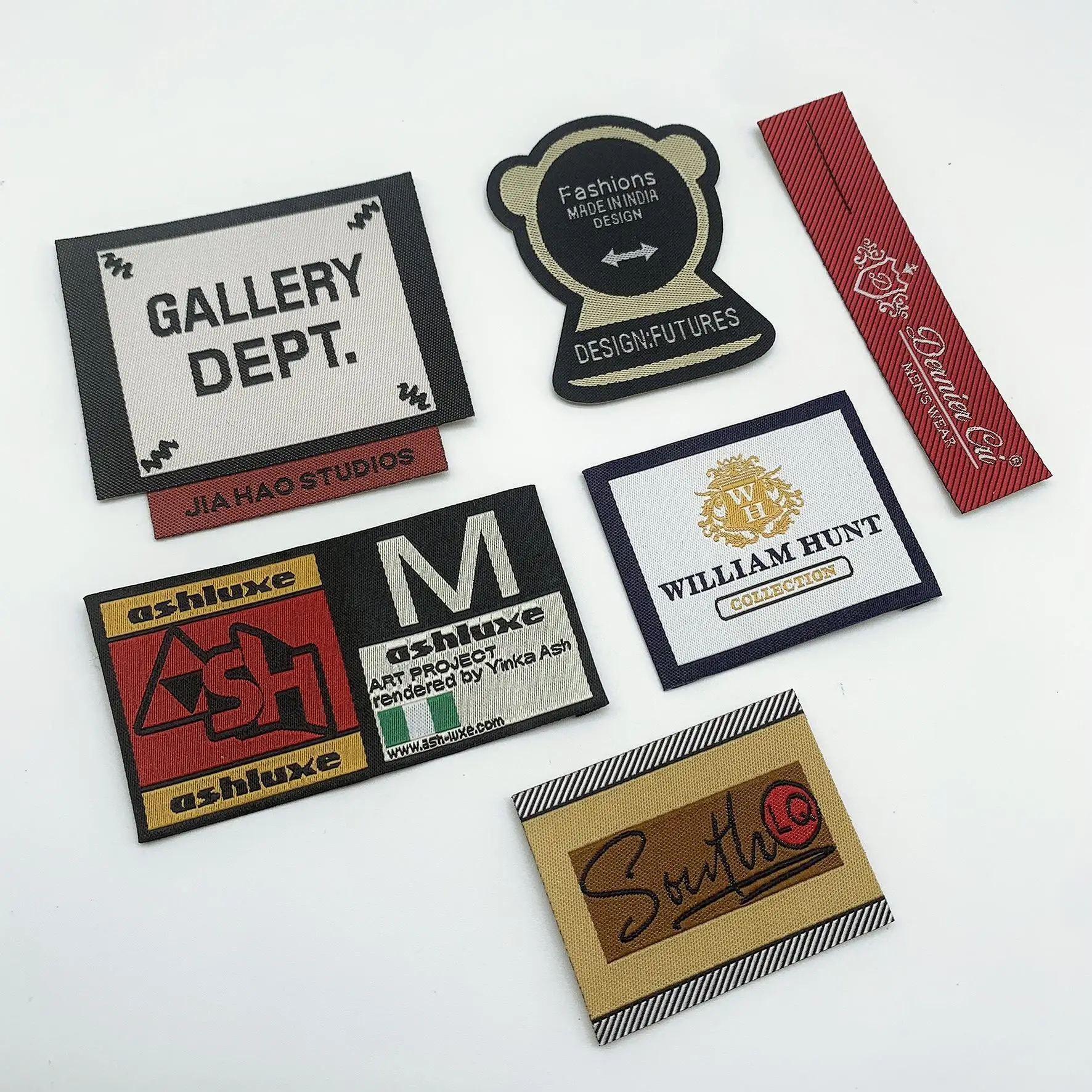 Custom Private Logo Garment Fabric Label 100% Organic Cotton High Density Jacquard Clothes Satin Woven Tag Clothing Woven Labels