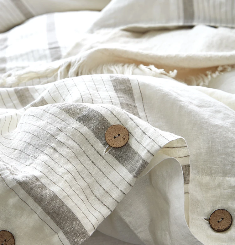 Flax Linen bed sheet set washed French Linen bedding sets