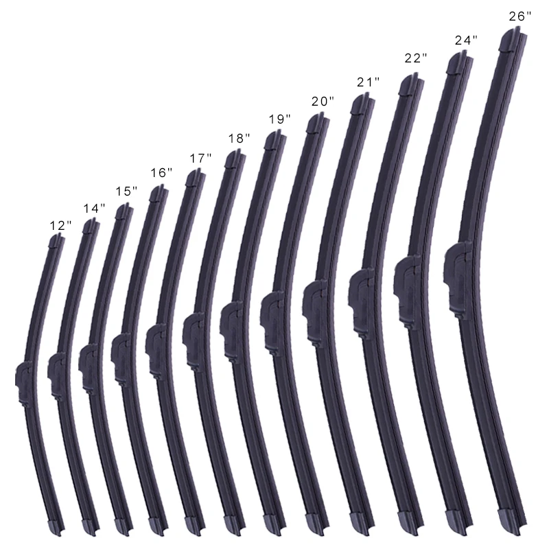 Universal U Type Soft Auto Car Windshield Wiper High Quality Frameless 12 14 16 18 19 20 21 24 26 Inch Cars 95% Fit Wiper Blade
