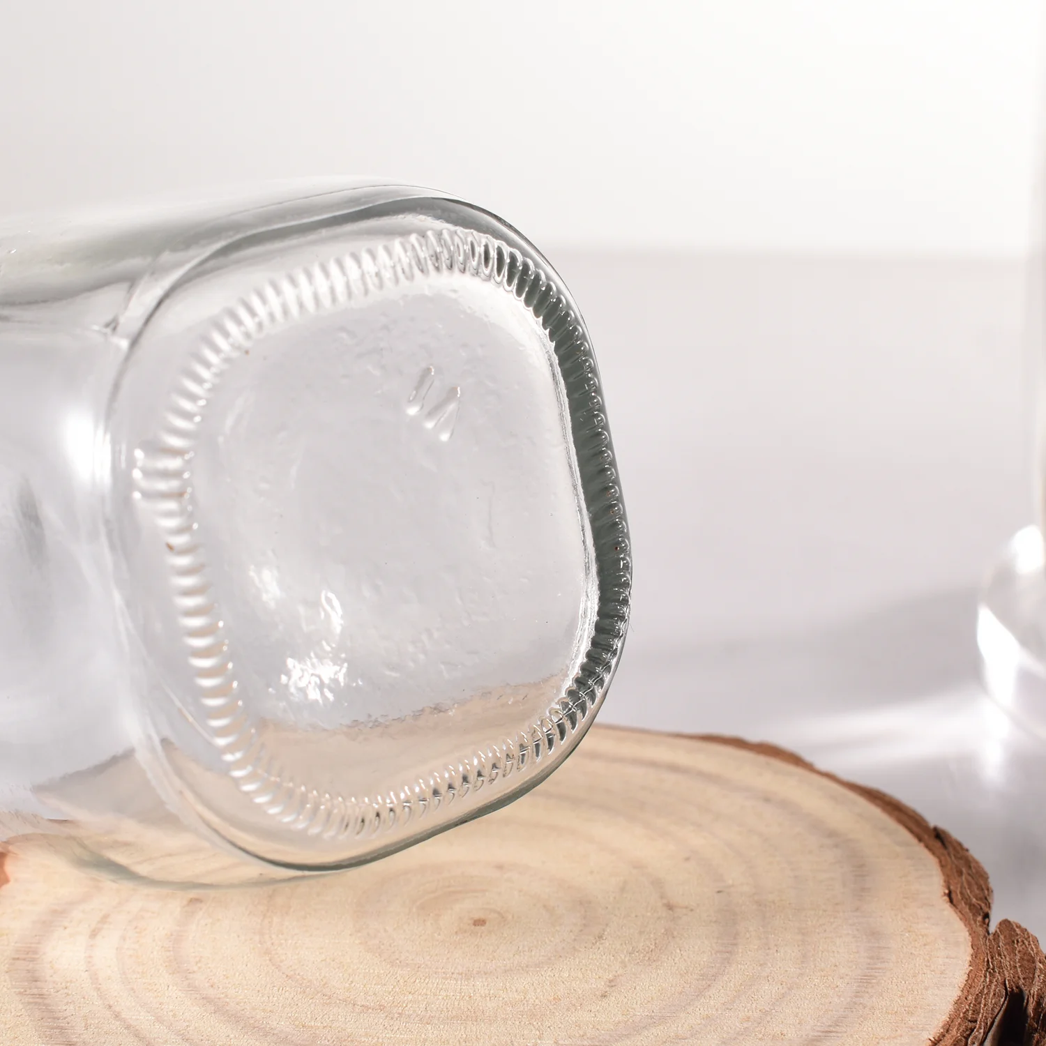 300ml 500ml Food grade glass bottles Square Milk Jars with Lids clear milk bottle holder with plastic lids