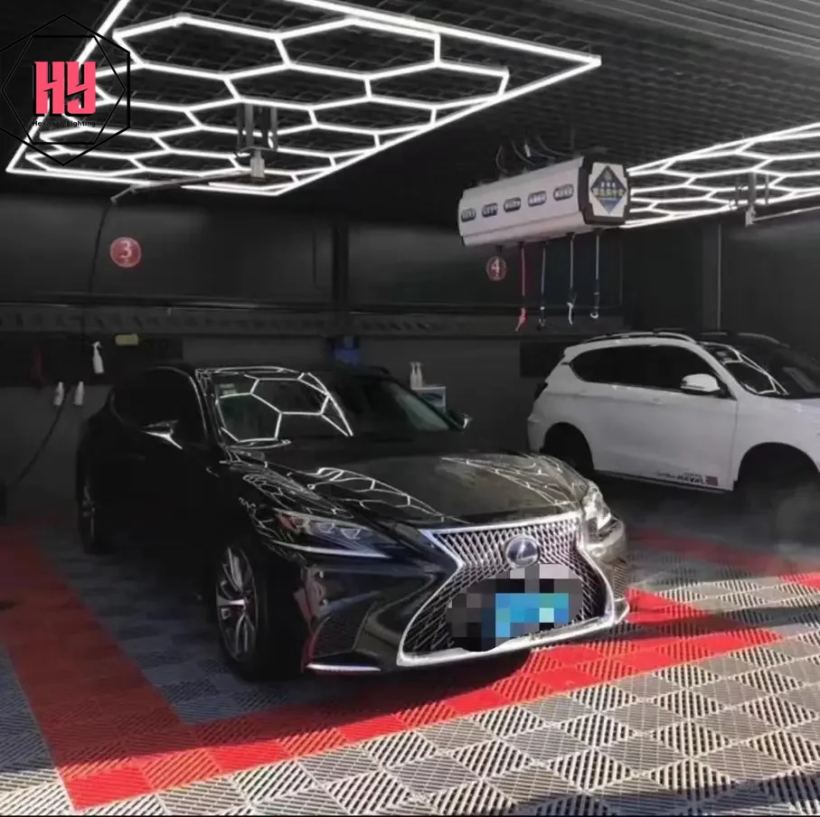 Factory wholesale high quality Aluminum Housing car showroom lights led hexagon light  Garage Honeycomb Lights