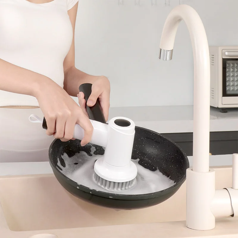 Household Handheld Electric Cleaning Brush 1200mAh High Rotate Speed Kitchen Dishes Pots USB Rechargeable Cleaning Brush