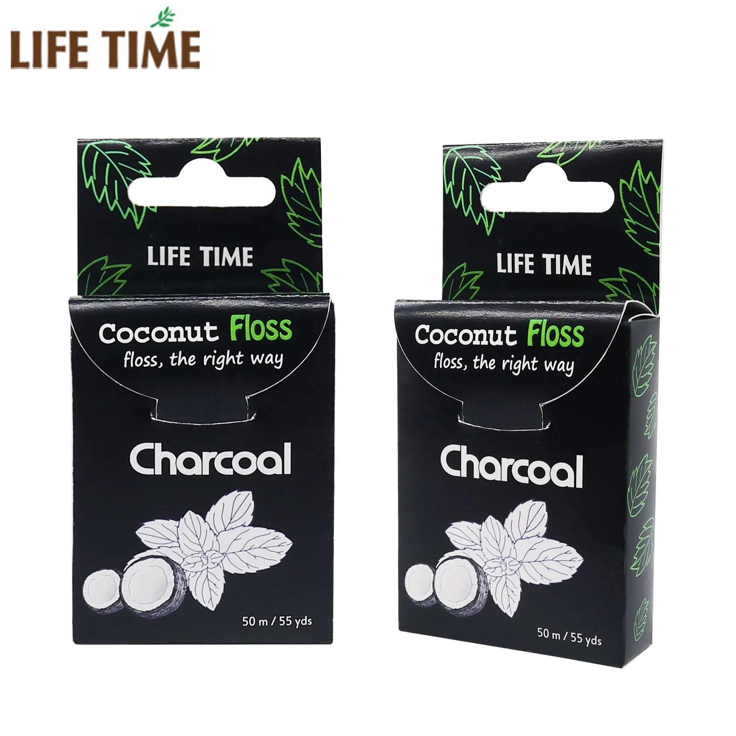 free sample bamboo charcoal cocofloss coated coconut eco friendly dental floss in vagan pack