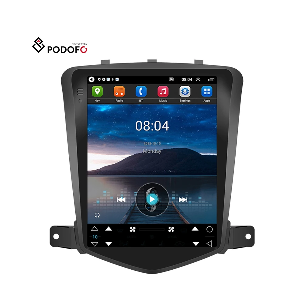 Podofo Double Din 9.7' Android Car Radio Auto Electronics 2+64G Car Stereo Radio RDS For Chevrolet Cruze J300 2008 - 2012