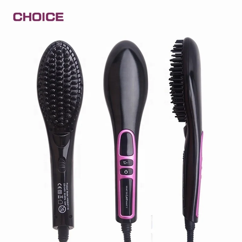 
Low Price Iron Electric Magic Hair Straightener Comb Brush Professional Heating Brush 