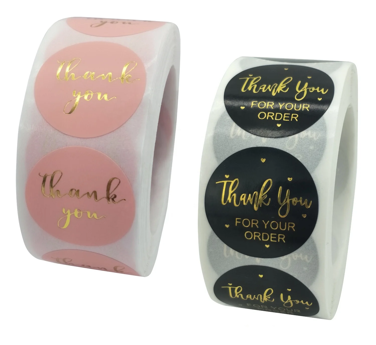 500 rolls of hot stamping beverage bottle gift box stickers Thank you seal envelope stickers for visiting small businesses