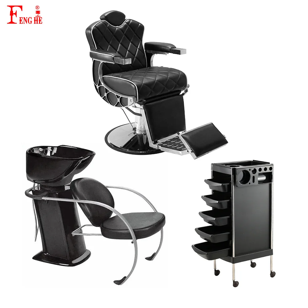 2023 New Modern Beauty Hair Shampoo Chair Barber Chairs Salon Trolley Salon Furniture Set
