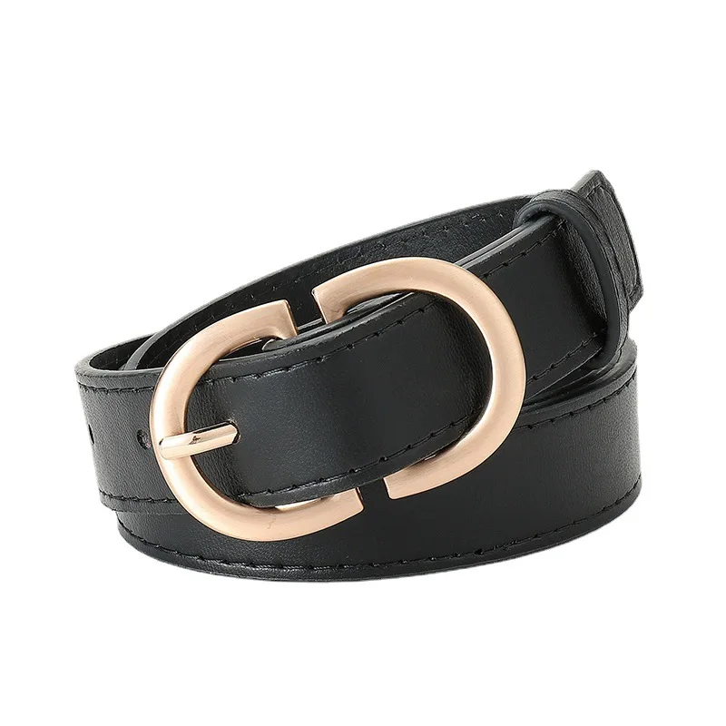 Spring Autumn Alloy Twist Double D Buckle Simple Decorative PU Belt for Suit,Coat