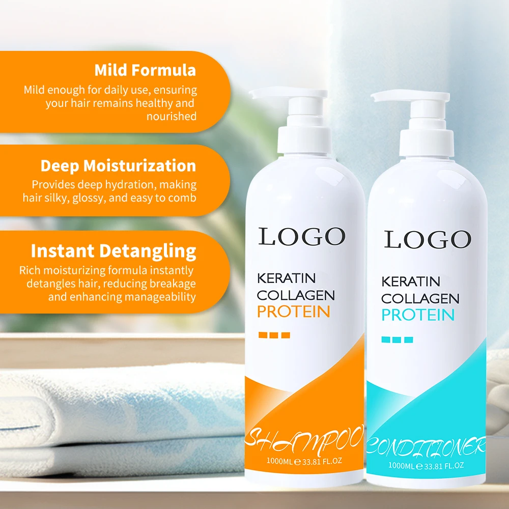 Private Label Natural Organic Hair Repair Curly Collagen Hair Mask Argan Oil Shampoo And Conditioner Set