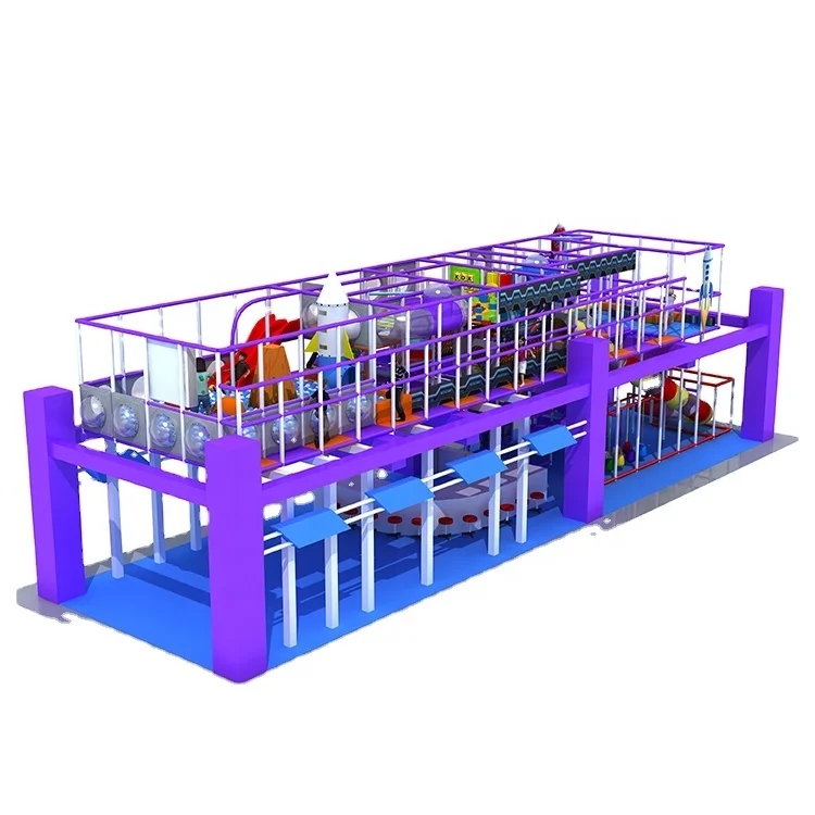 YL-2-B005 Customized High Quality Kids Space Theme Children Indoor Playground With Big Slides for Sale