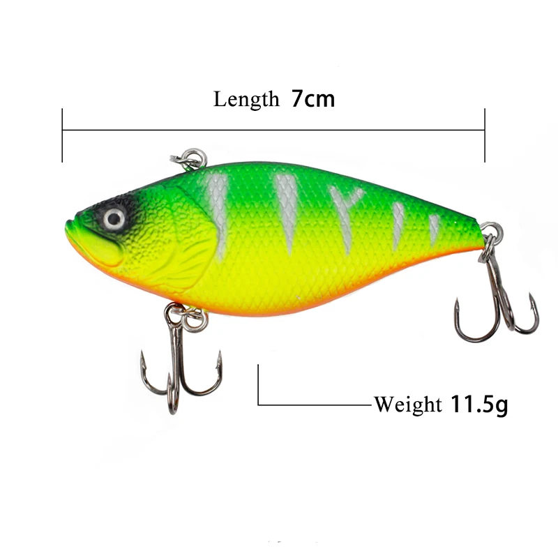 Rocklure 7cm 11.5g 5Color Crankbait Artificial Hard Plastic Bass Master Vib Fishing Lure With Noise Balls
