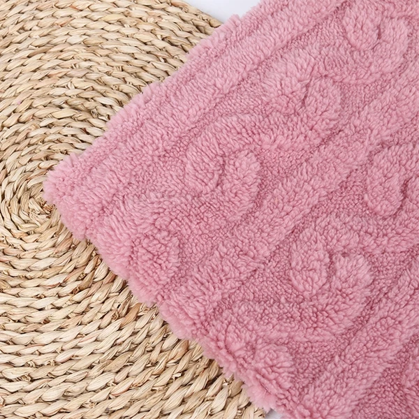 Shaoxing Textile Top Selling Sherpa 3D Jacquard plush Fleece Fabric OEM Two-side Warm Soft Plush Fleece Jacquard Sherpa Fabric