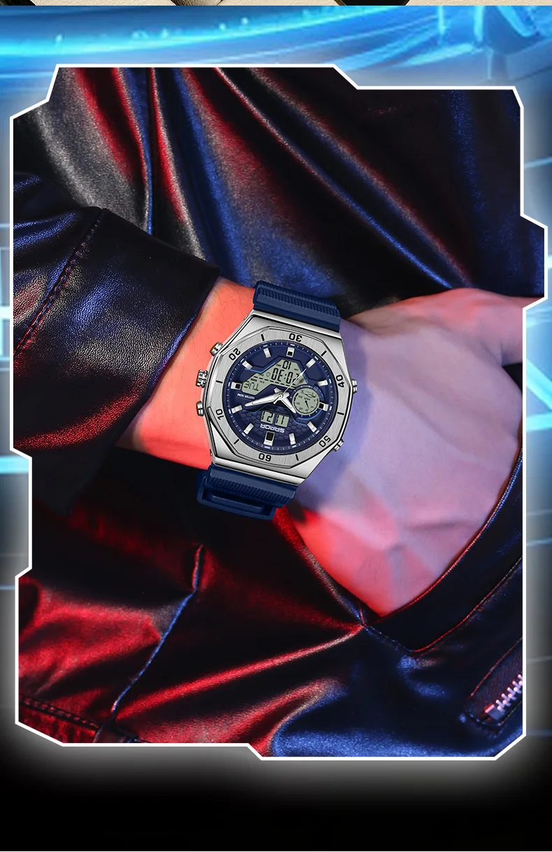 SANDA 6209 Brand Students Fashion Electronic Wristwatch Electronic Watch Waterproof Outdoor Men Sports Quartz Watch for Male