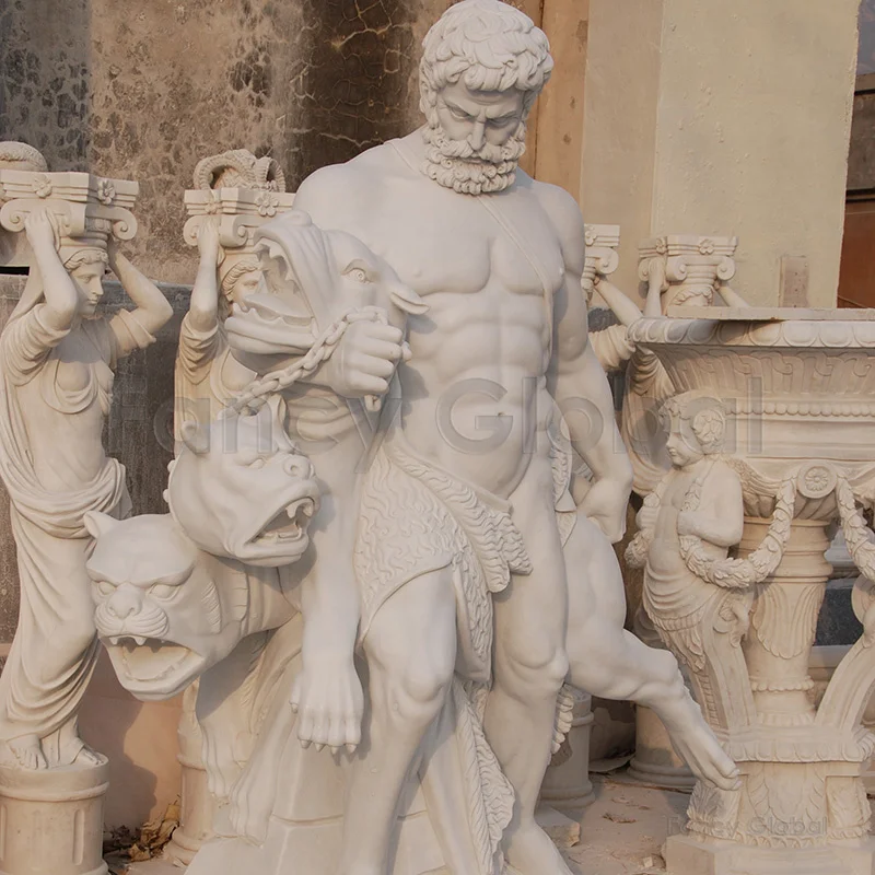 Hand Carving Marble Roman Ancient Greek Statue Hercules Sculpture