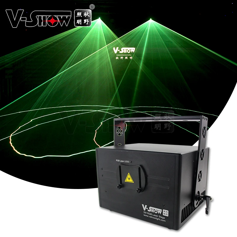 VSHOW L0303 3W Animation Lasers ILDA DMX RGB color projector laser lights Indoor Outdoor Laser for DJ Disco Wedding Stage