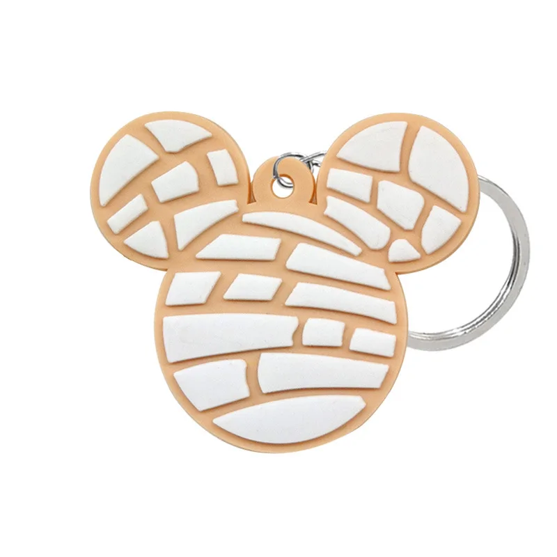 Hot Sale Mexican Style Pvc Rubber Keychain Cute Mickey Head Pendant Animation Advertising Gift Bag Accessories Doll Keyrings
