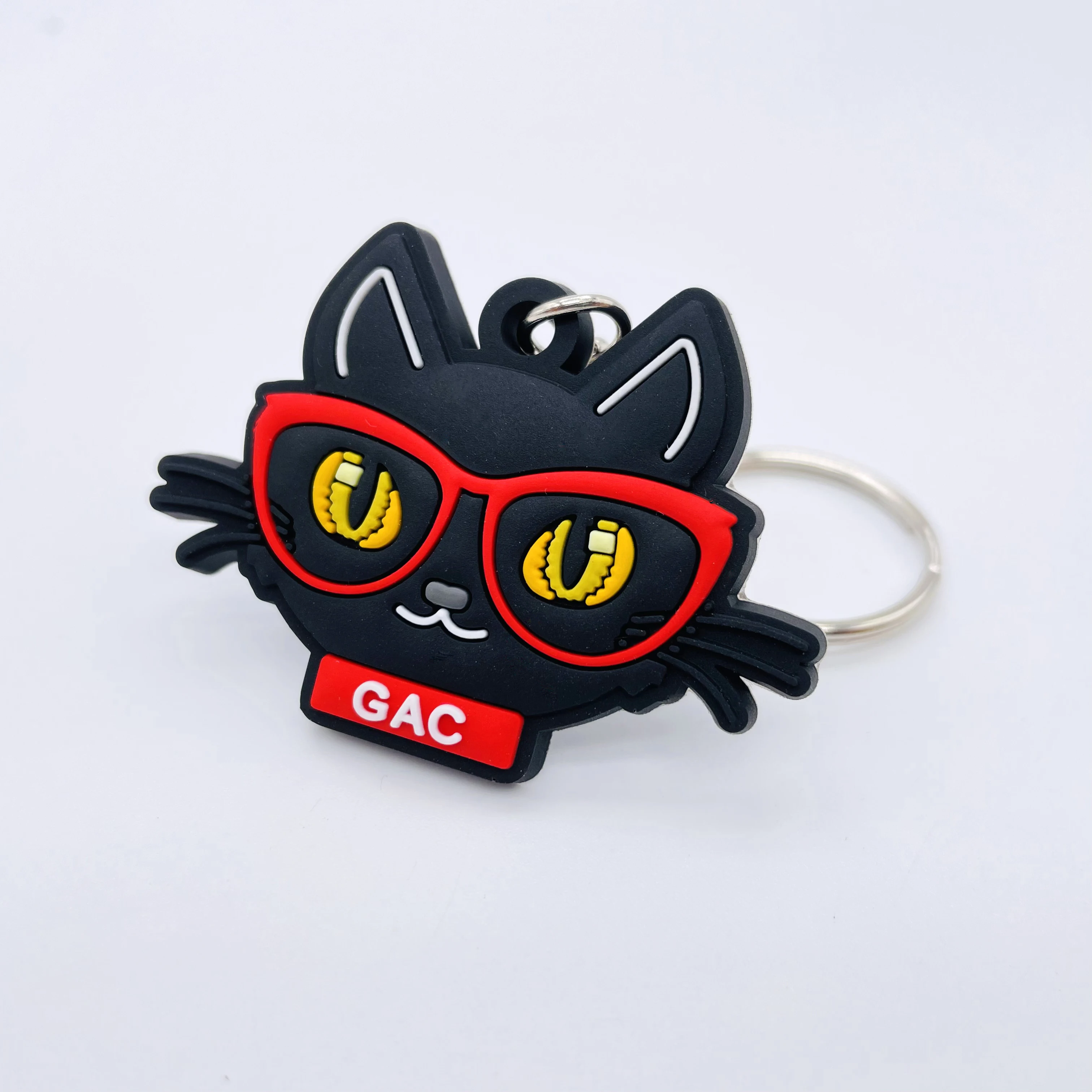 Wholesale cute design keychain custom logo 2d soft pvc brand name keyring key chain rubber kawaii keychains
