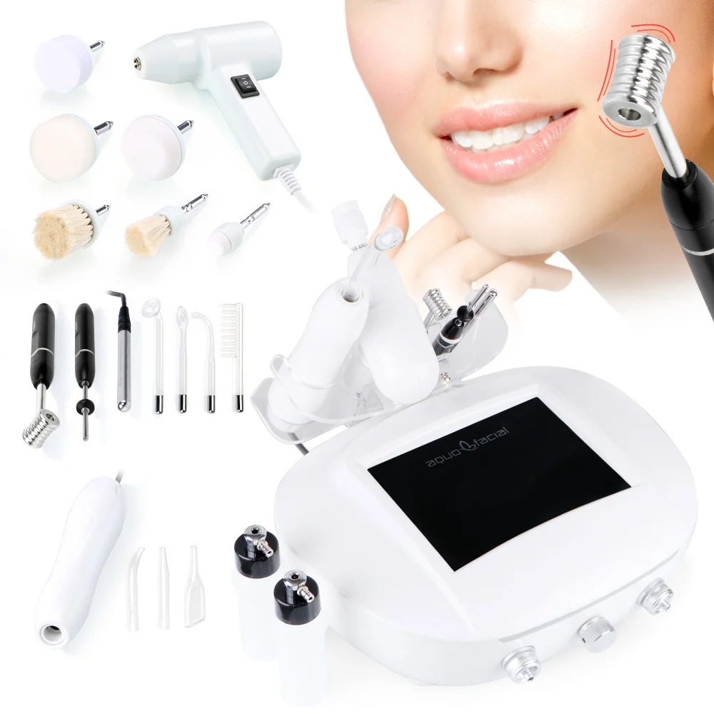 High Frequency +ION/-ION +Dermabrasion Anti-bacterial Ance Treatment With Auto Brush Face Skin Beauty Machine