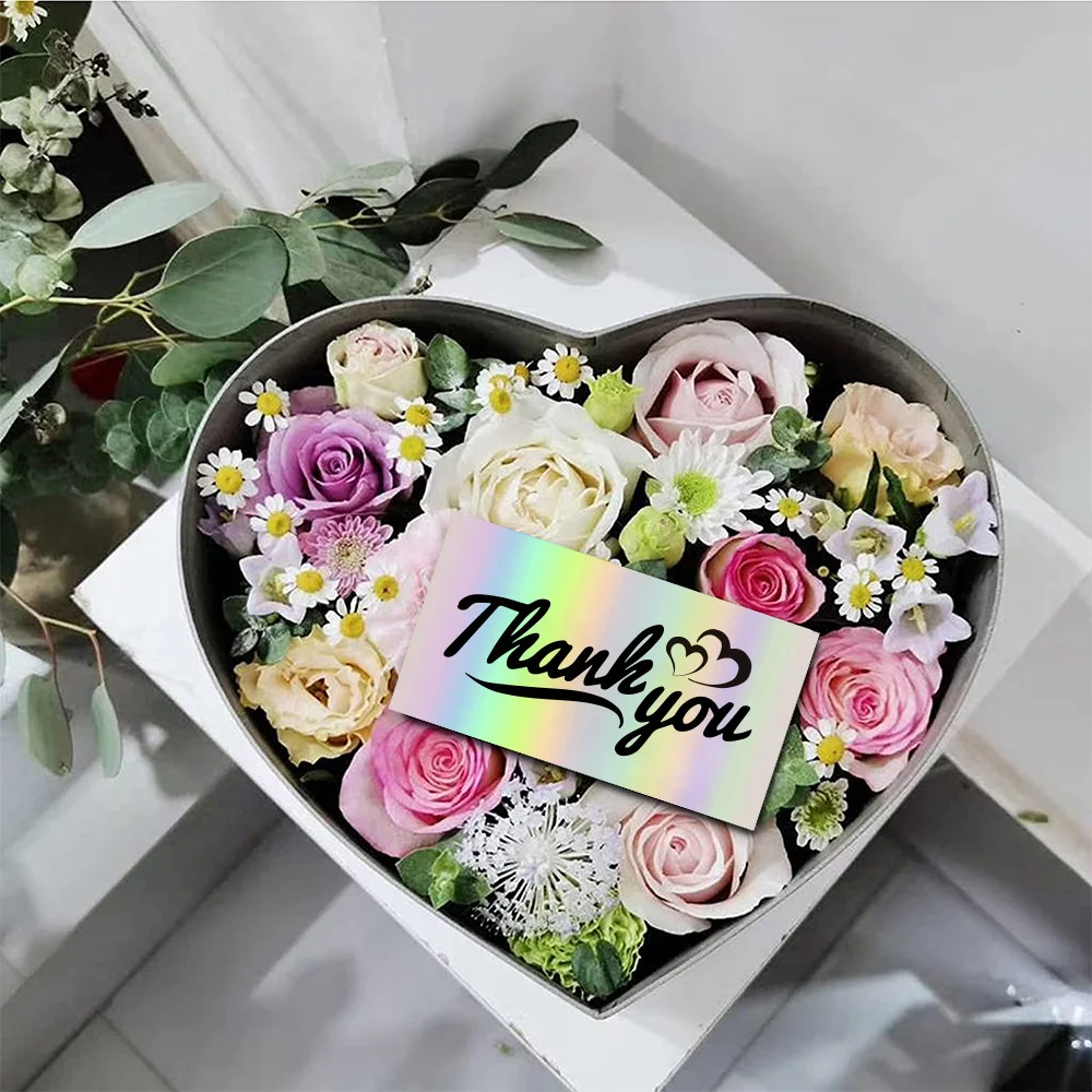 50 / pack Laser thank you card Holographic Gift Card Gift Card Blank decorative