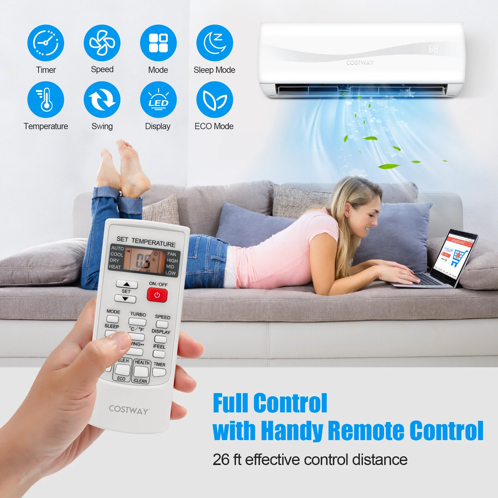 Официальное время доставки от 2 до 5 дней-24000 BTU 18 SEER2 208-230 В мини Сплит-кондиционер и обогреватель без каналов