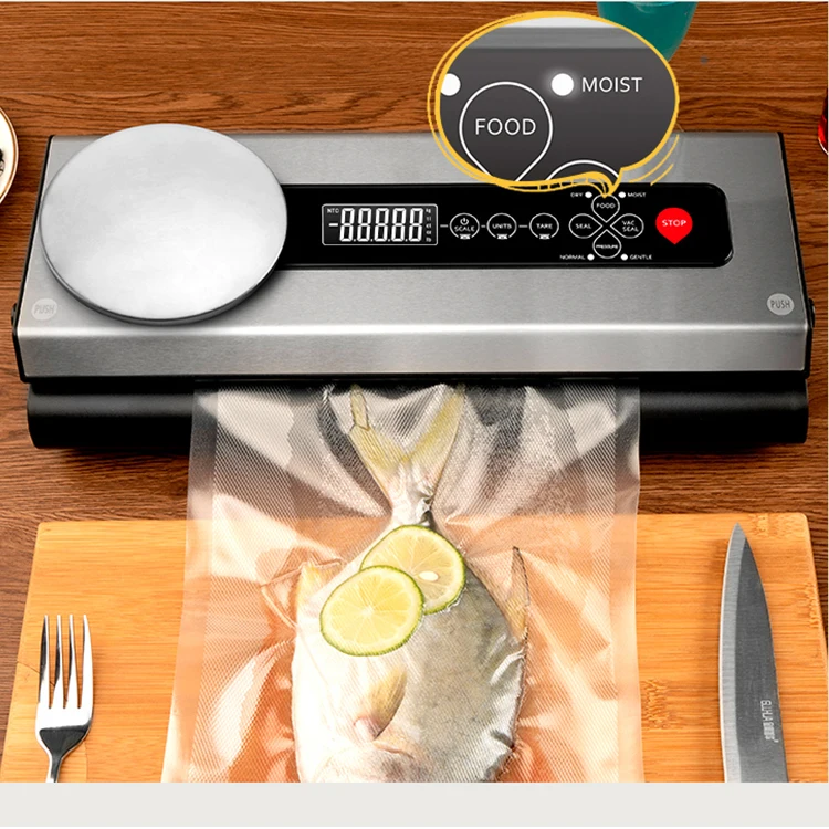 Automatic Vacuum Food Sealers with Kitchen Digital Scale and Car Use for Dry Moist Mode Food Vacuum Packing
