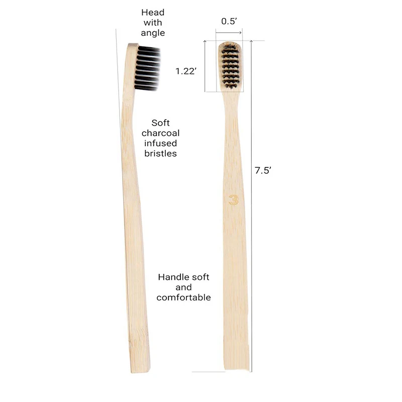Tooth brush bamboo eco-friendly home&kitchen bamboo toothbrush for adult