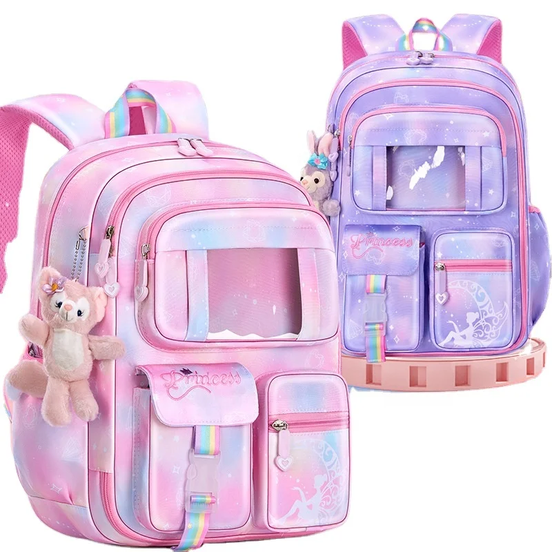 Large Capacity Gradient Color Scratch Resistant Waterproof  School Bags mochilas escolares Custom Student School Backpack