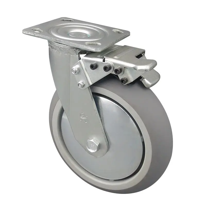 
hot sales heavy duty industrial silver cast iron swivel castor wheels 