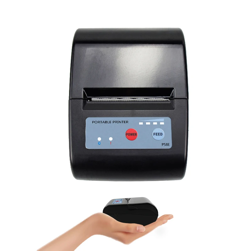 P58E 50mm 2000mAh large batter  USB Blue tooth Mini Portable POS Thermal Receipt Printer