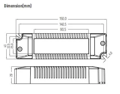 EUCHIPS 12W DT8 Dimmable Selectable LED Driver Dual Channel Tunable White Constant Current 120mA-350mA Dali Driver