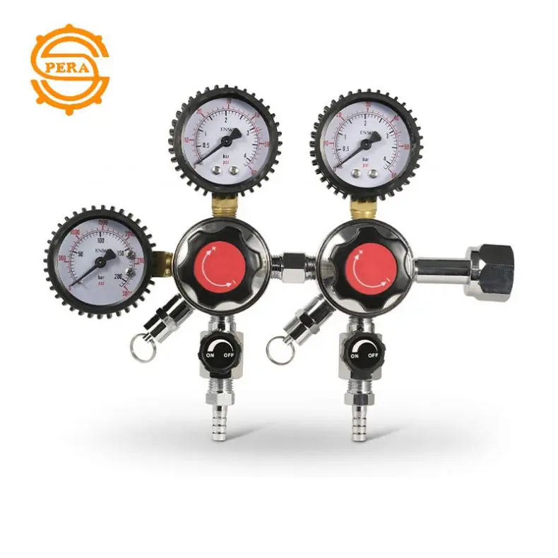 CO2 Kegerator Regulator with Pressure Adjustment Knob Beer Regulator with Safety Manual Pressure Relief Valve For Beer/Beverage