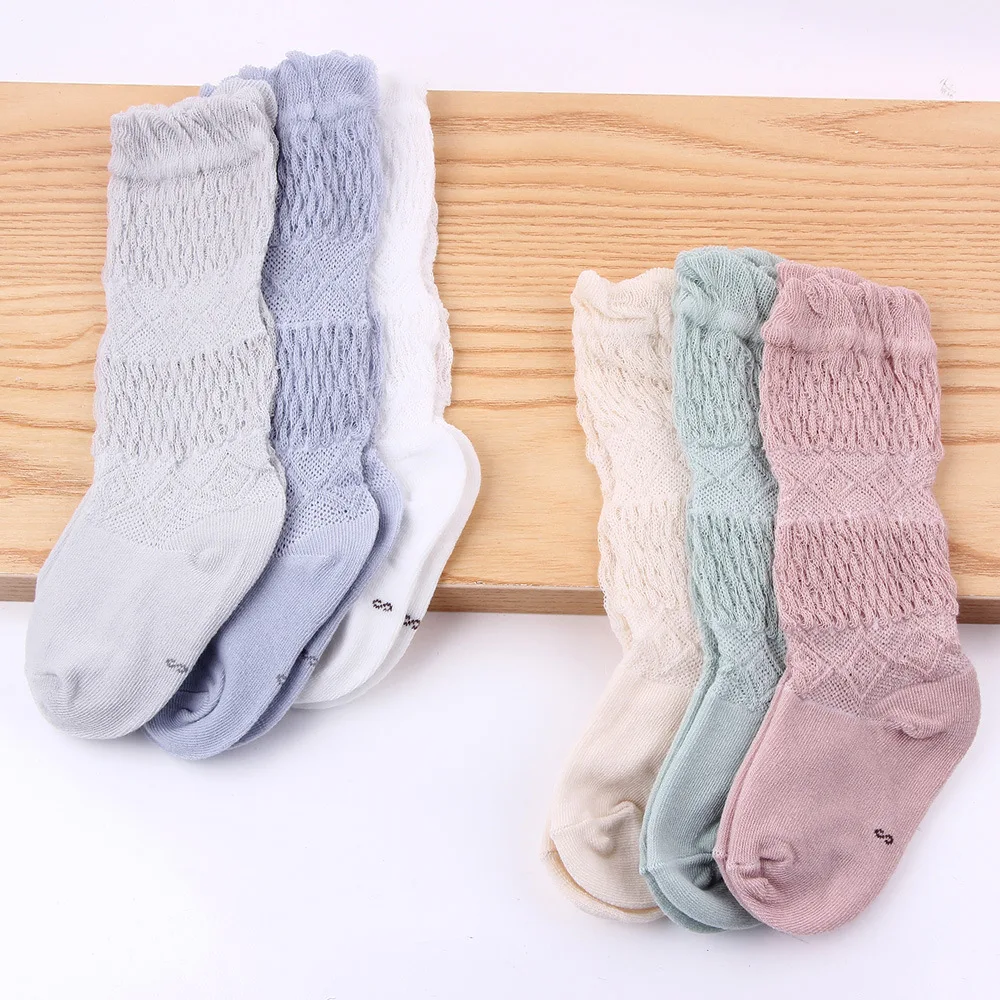 
Summer Baby Stockings Summer Thin Solid Color Over The Knee Mosquito Baby Socks 0-1-3 Years Old Long Socks 