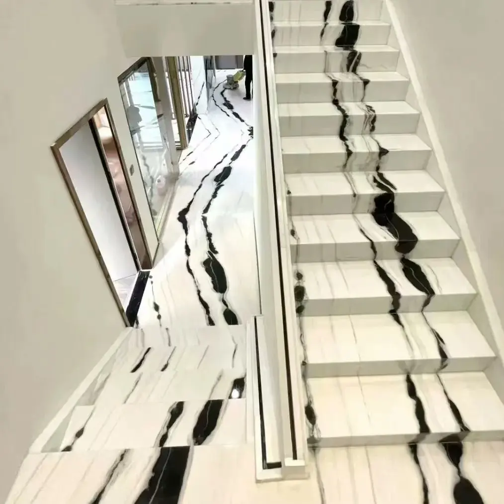 US-Australia Standard Villa custom  granite marble staircase glass zigzag stairs wood staircase handrail indoor stairs