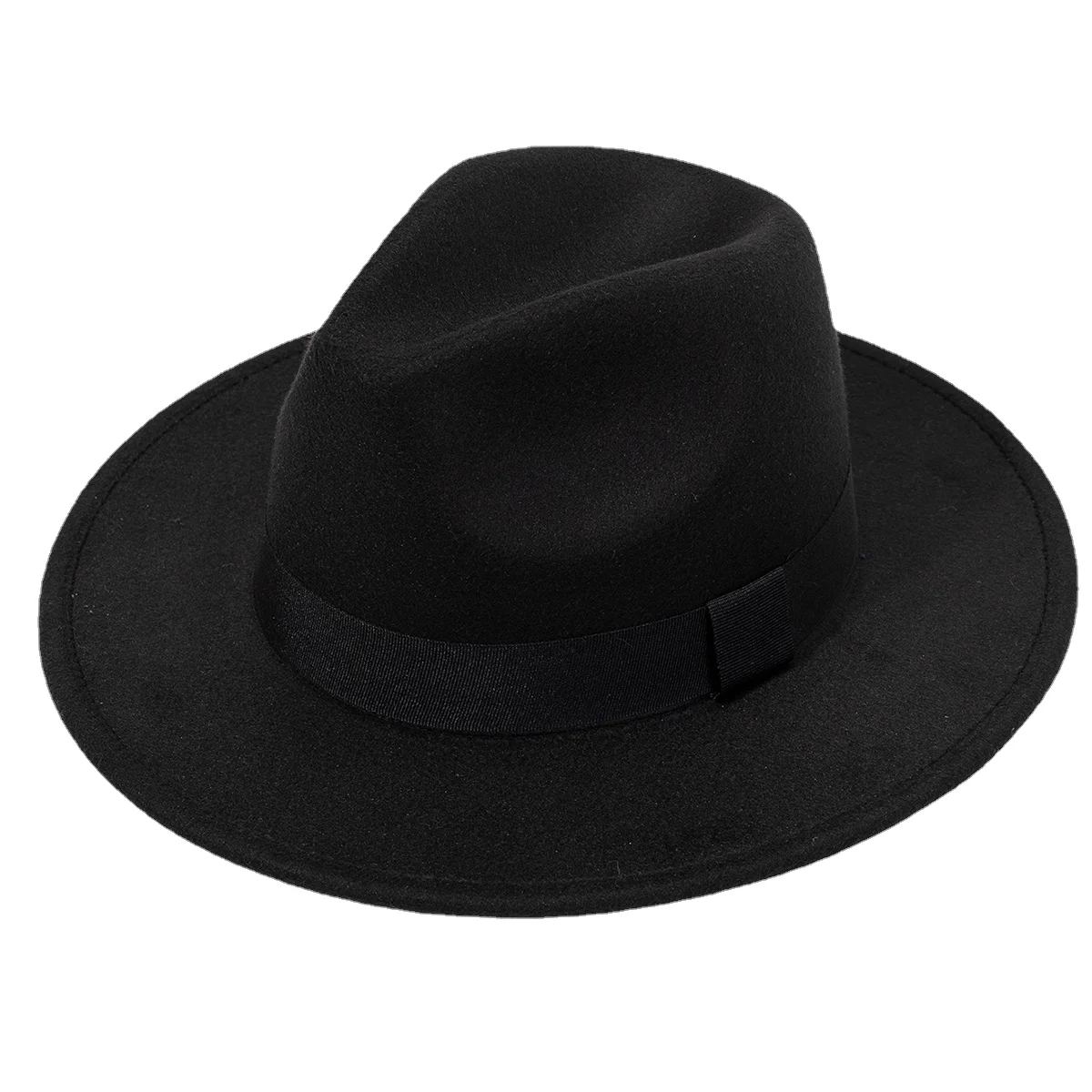 2024 New Style Fashion Women Wide Brim Wool Felt Fedora Hats Wholesale High Quality Cheap Wool Flat Panama Jazz Fedora Hats