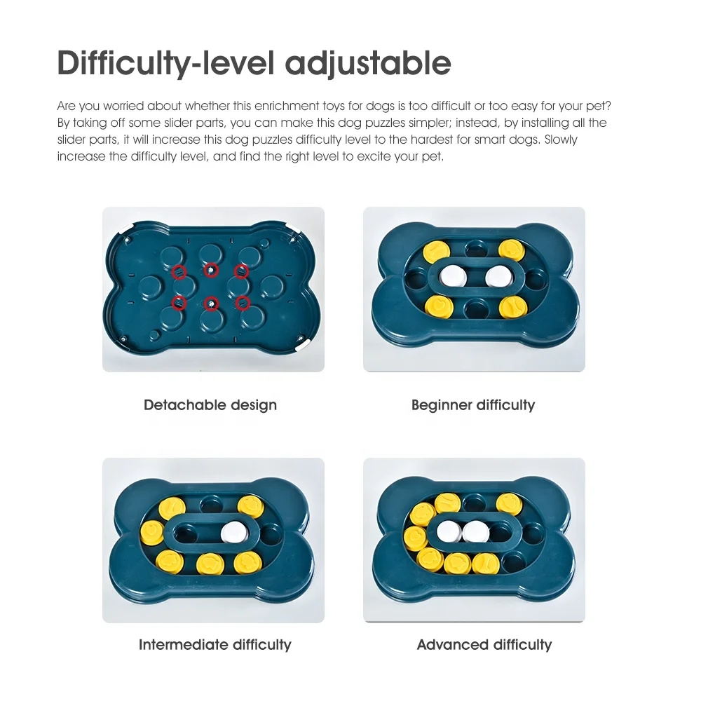 Interactive Cat Dog Junior IQ Training Educational Toy Slow Feeder Treat Food Pet Puzzle Bowl