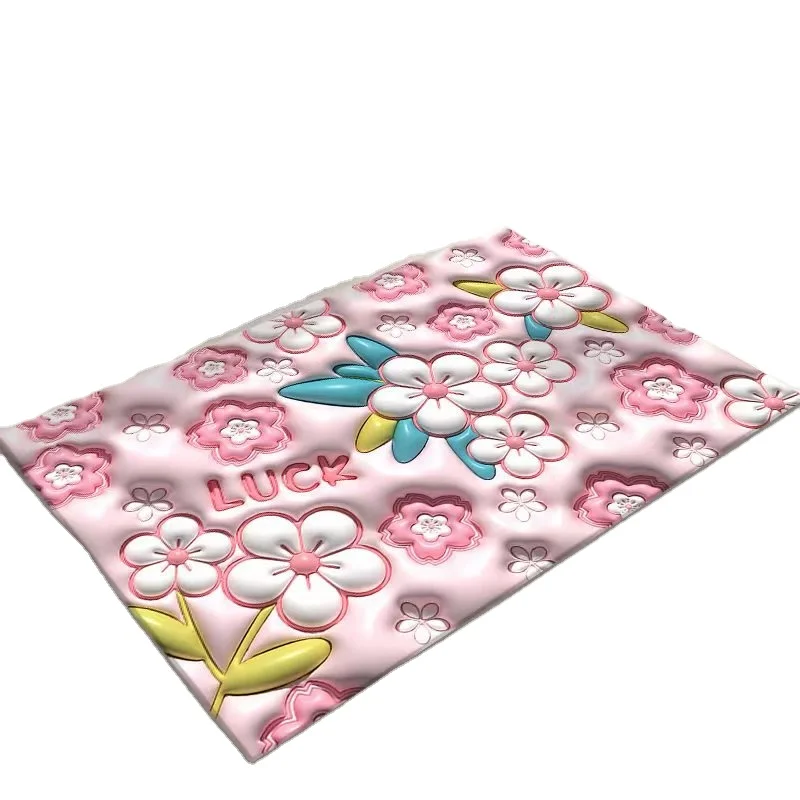 Soft diatom mud 3D three-dimensional expansion small flower floor mat bathroom toilet water absorption quick-drying foot mat
