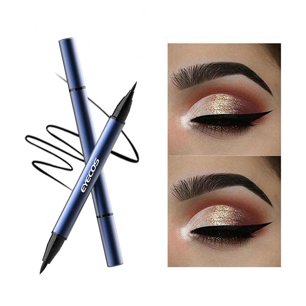 Winged Black Waterproof Ultra-Fine Felt Tip Private Label Liquid Eyeliner Stamp Pen Delicate