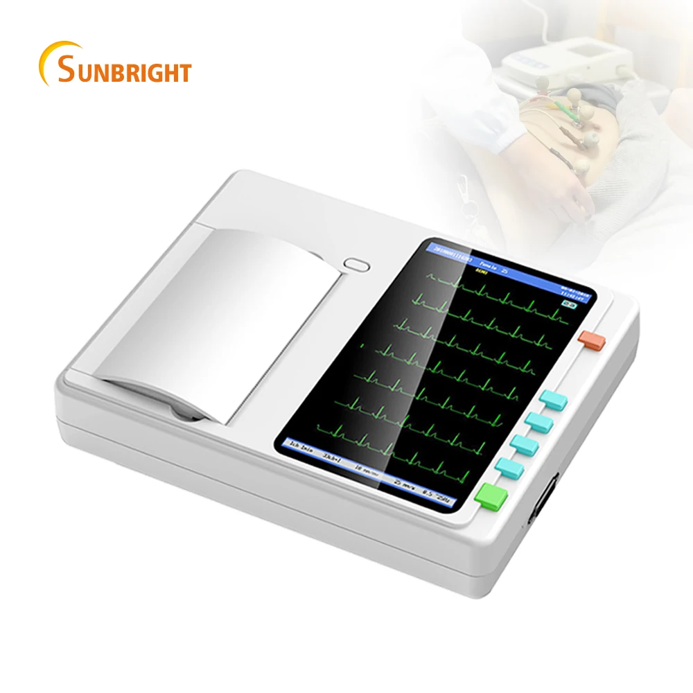В Китае (стандарты CE ISO медицинский прибор ECG 7 дюймов 6-канальный 12-канальный аппарат