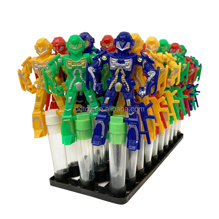 Plastic Robot Toys With Empty Candy Tube for Candy Package