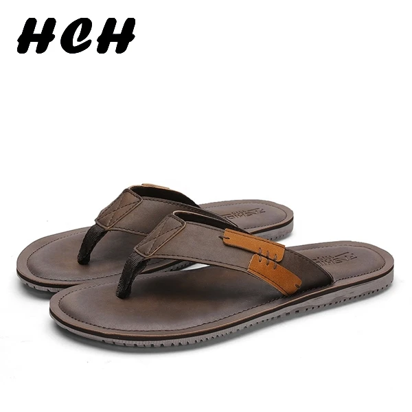 2019 Handmade Thong Sandals Leather Men OutDoor Slipper Retro Fashion Flip Flops Summer Beach Slippers Flat Feet Ultra Comfort