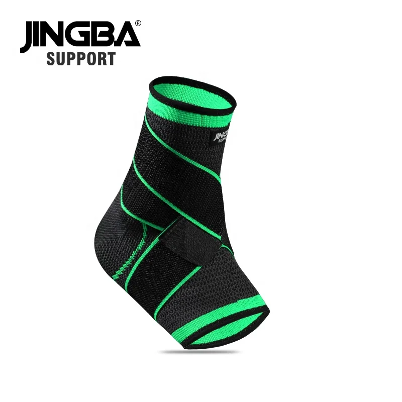 JINGBA оптовая продажа эластичная поддержка лодыжки нейлоновый трикотажный компрессионный рукав для с ремешком дышащий Бандаж
