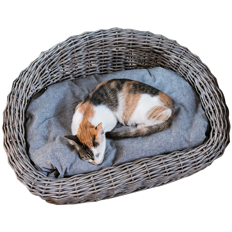 
Hotsale cheap handmade natural grey wicker cat basket wicker dog basket wicker pet basket  (62392925364)
