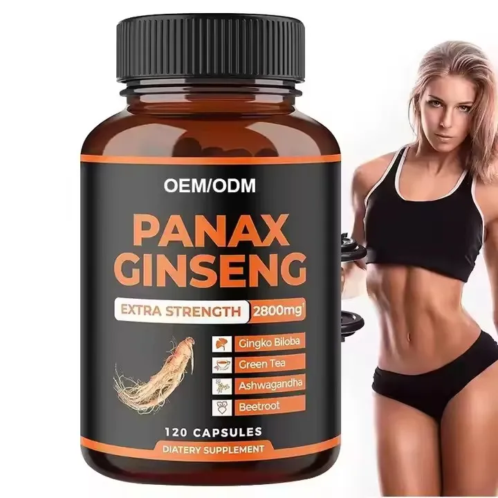 OEM/ODM Gingko Biloba Panax экстракт женьшеня добавка для повышения энергии мужские фитнес-капсулы