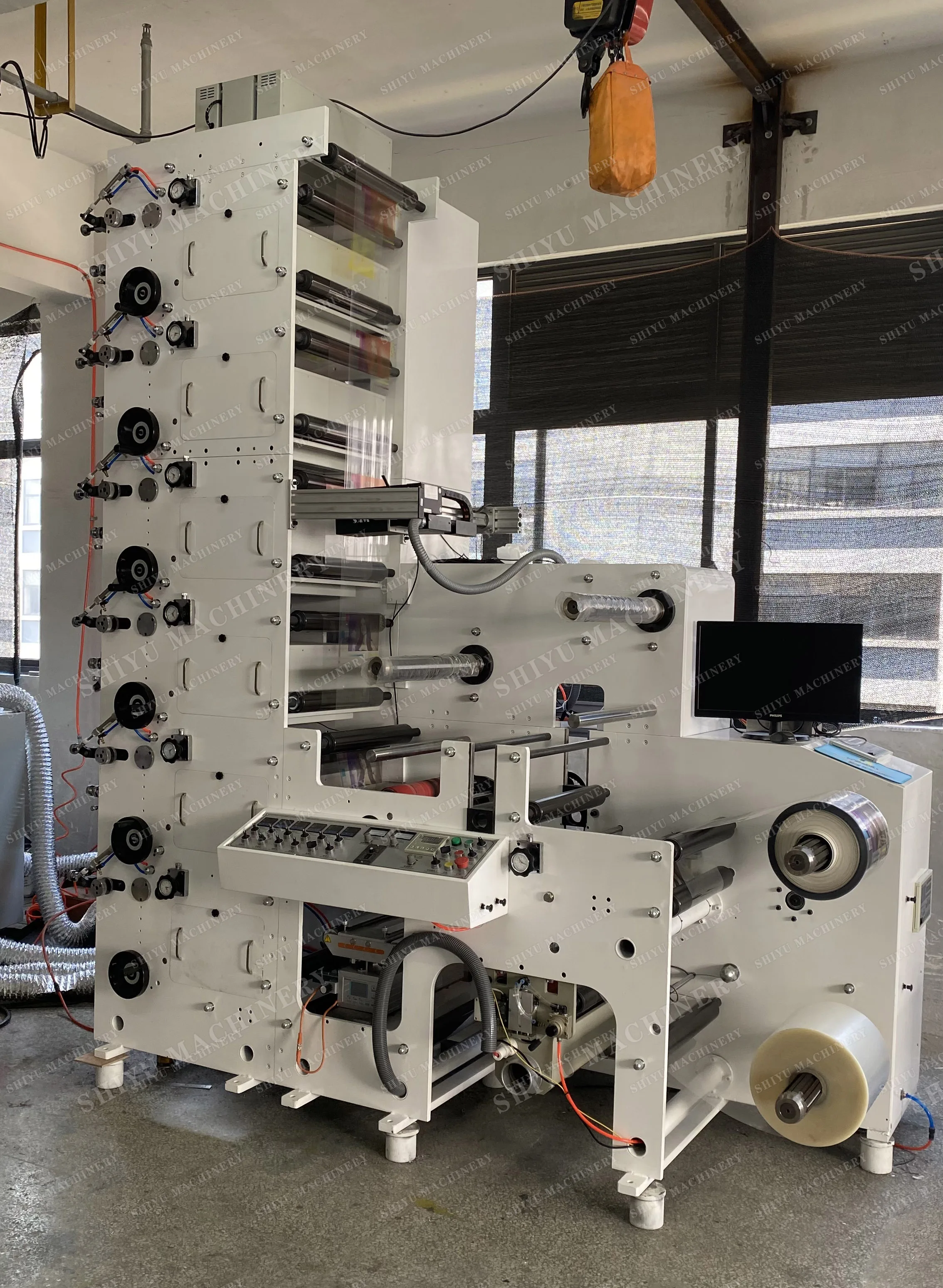 Fully Automatic Factory Price High Speed 5 6 Colors  UV plastic Film Stickers label Flexo Paper Roll Printing Machine