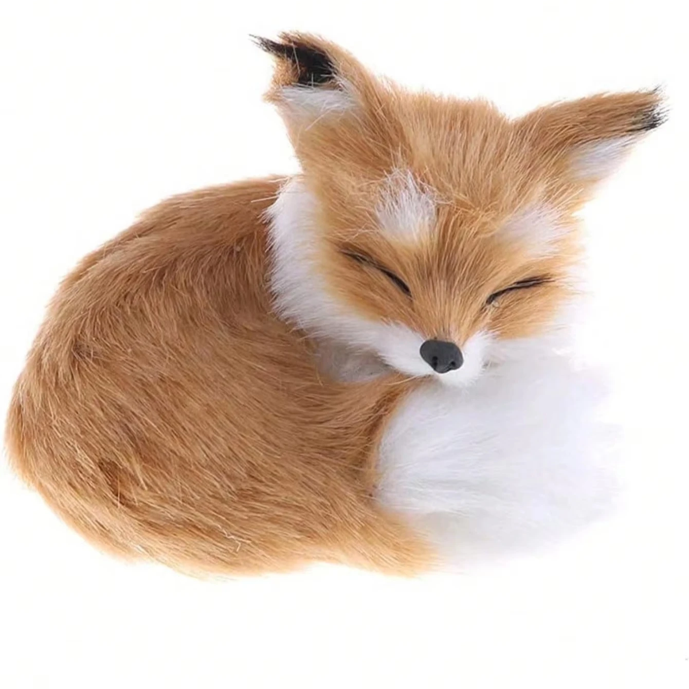 Simulated Mini fox Toy Model Stuffed Animal Toysdecoration Static Action Figure fox Standing Plush