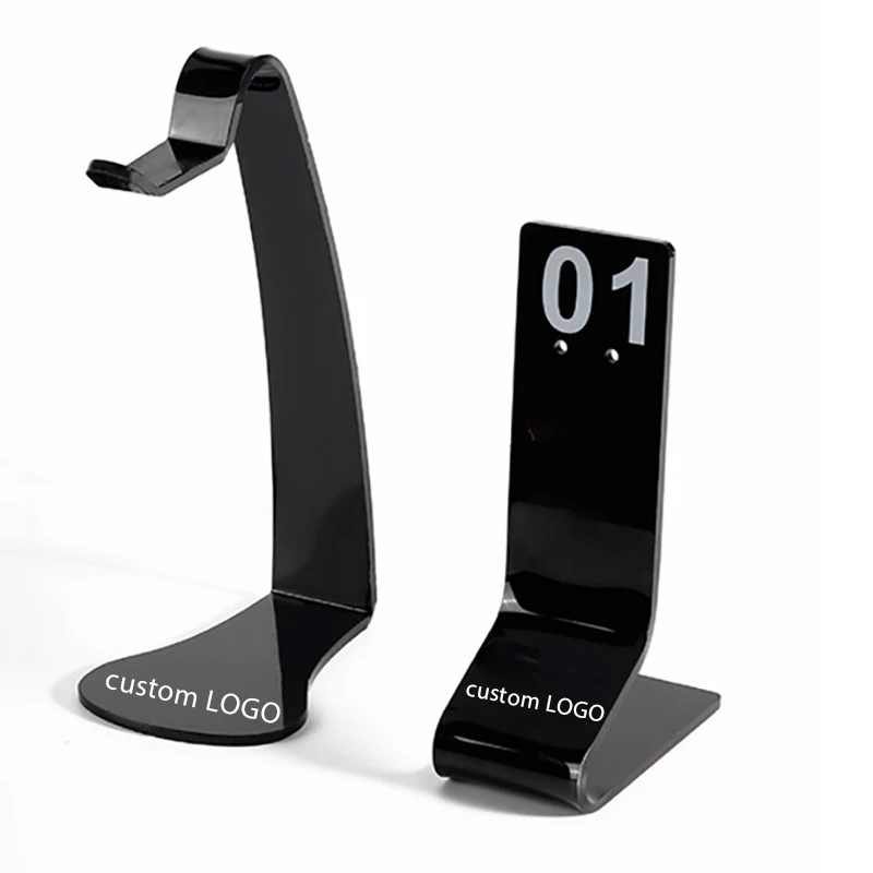Wholesale Custom Desktop Black Lightweight Gaming Headphone Holder Acrylic Headphone Stands